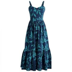 Tiered Midi Sundress with Nautical Print